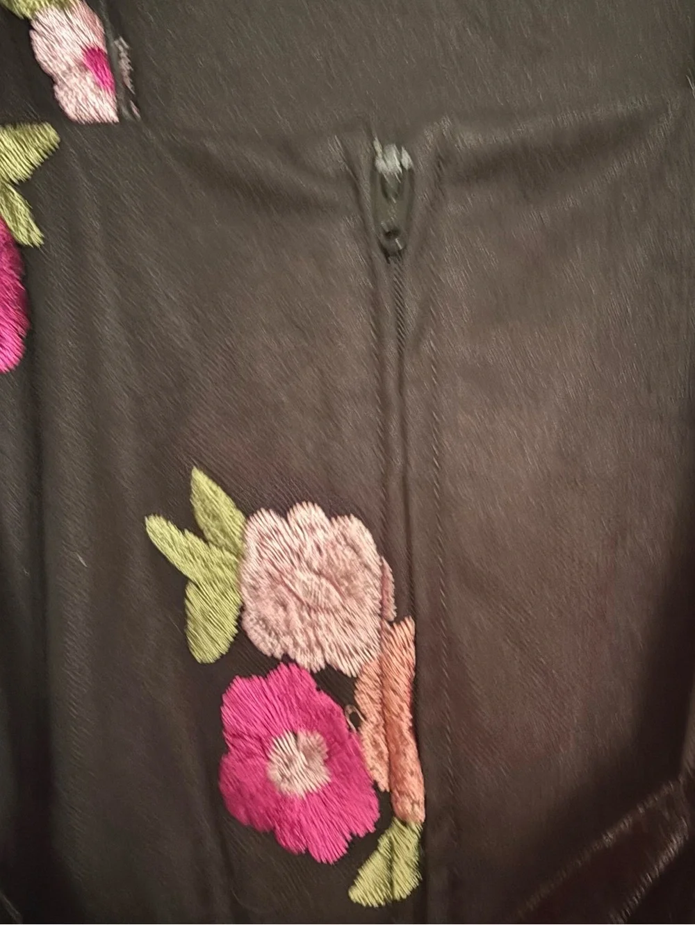 Amy Byer Black Midi Dress with Pink Floral Embroidery and Tulle Size 8